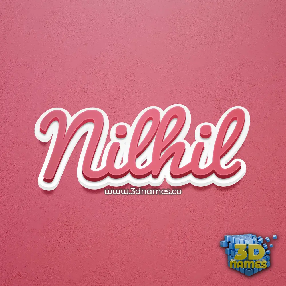 nilhil in Red Scribble style - 3D name wallpaper