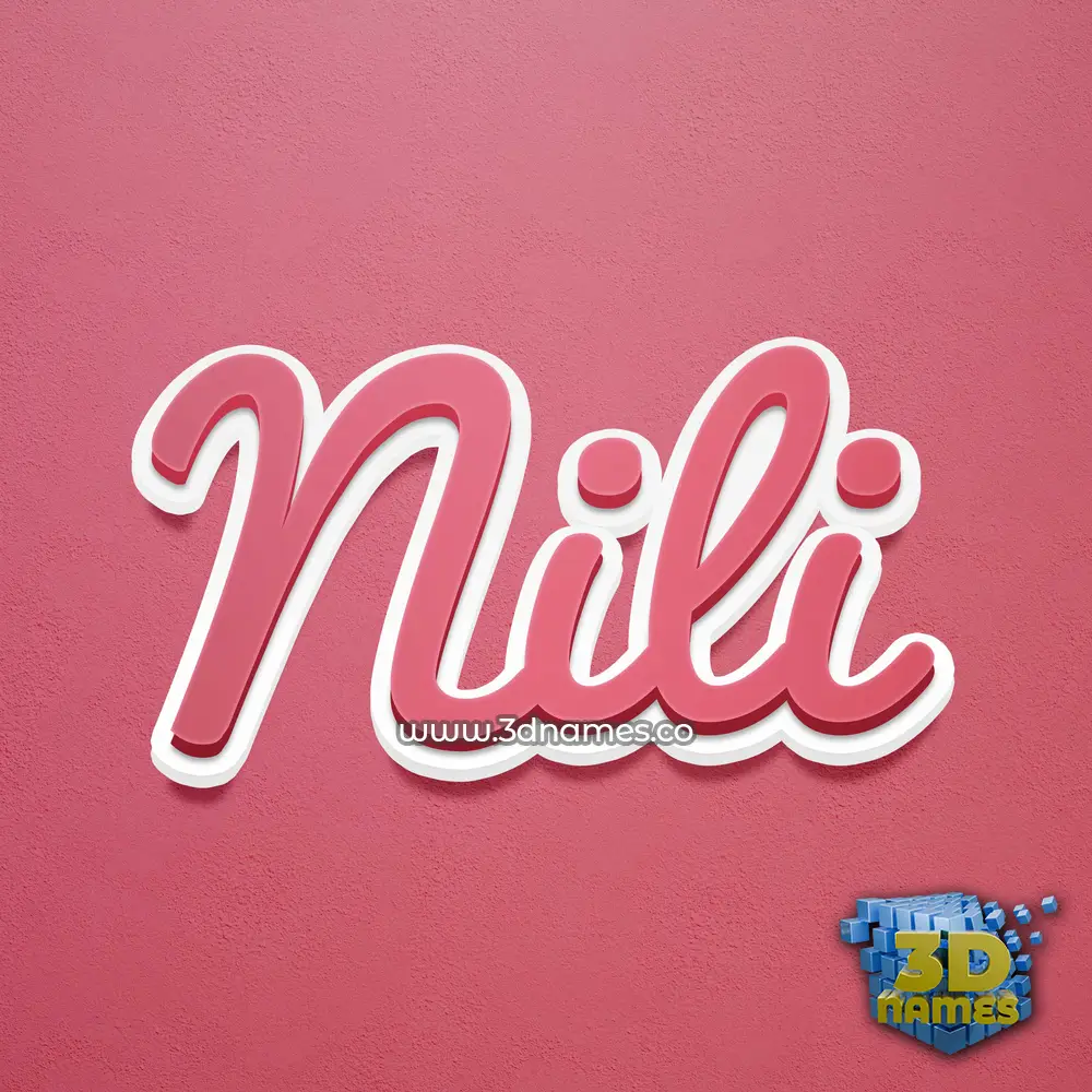 nili in Red Scribble style - 3D name wallpaper