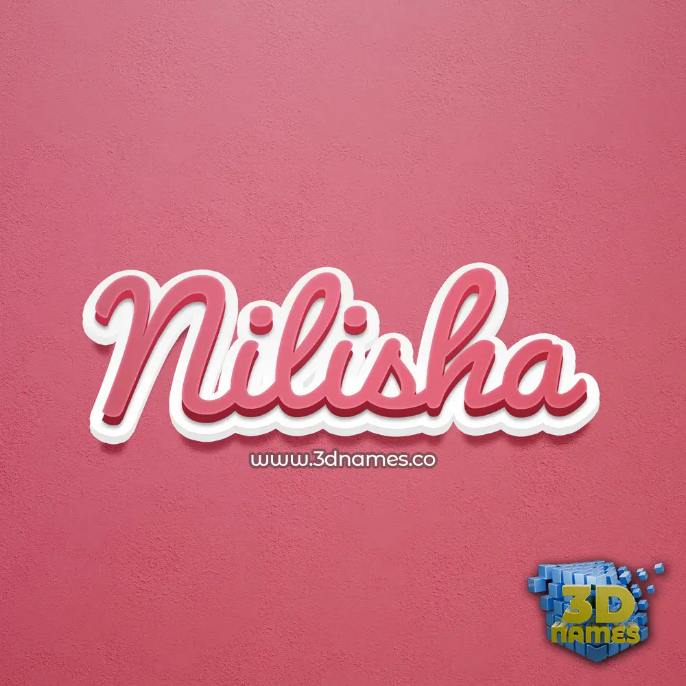 nilisha in Red Scribble style - 3D name wallpaper