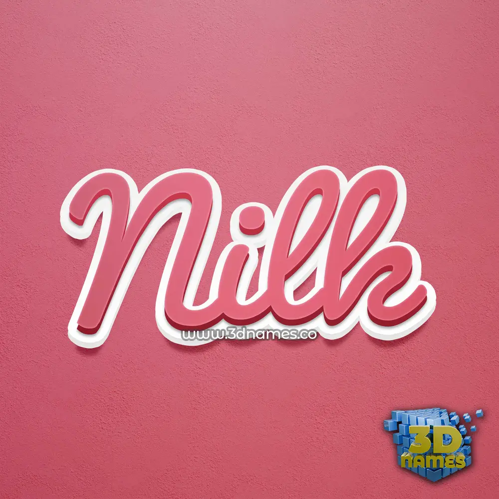 nilk in Red Scribble style - 3D name wallpaper