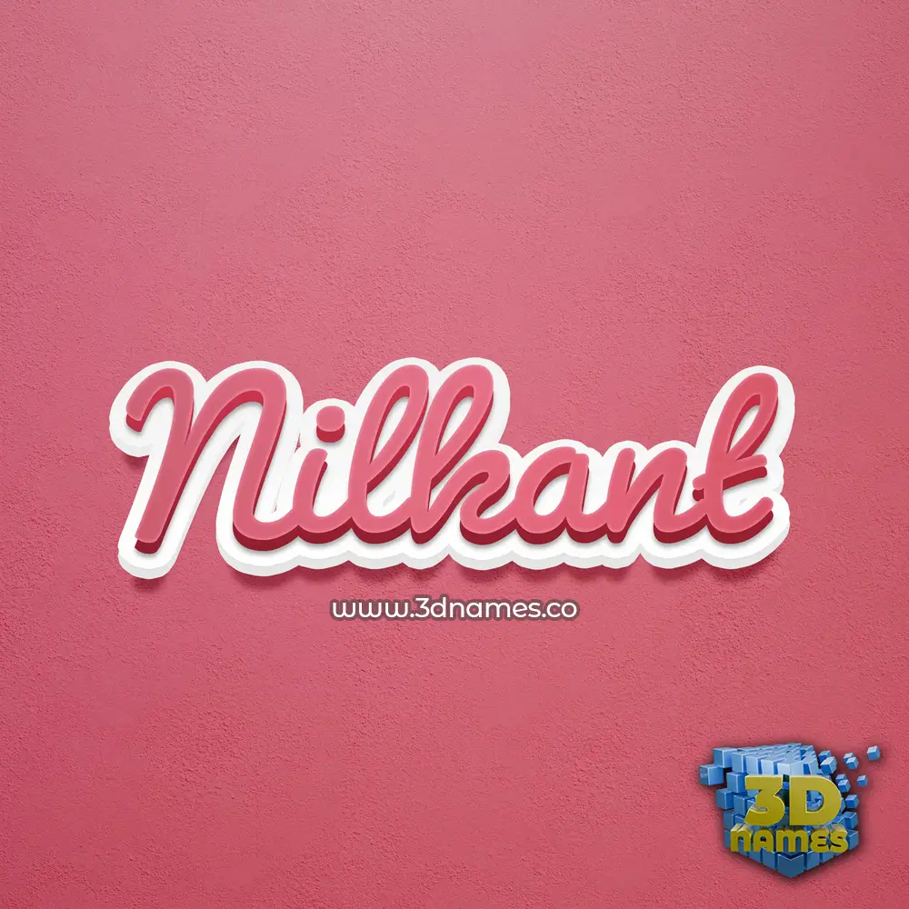 nilkant in Red Scribble style - 3D name wallpaper