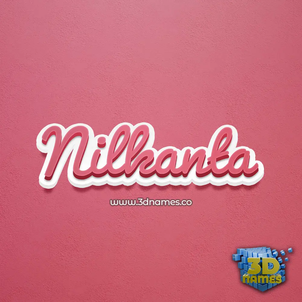 nilkanta in Red Scribble style - 3D name wallpaper