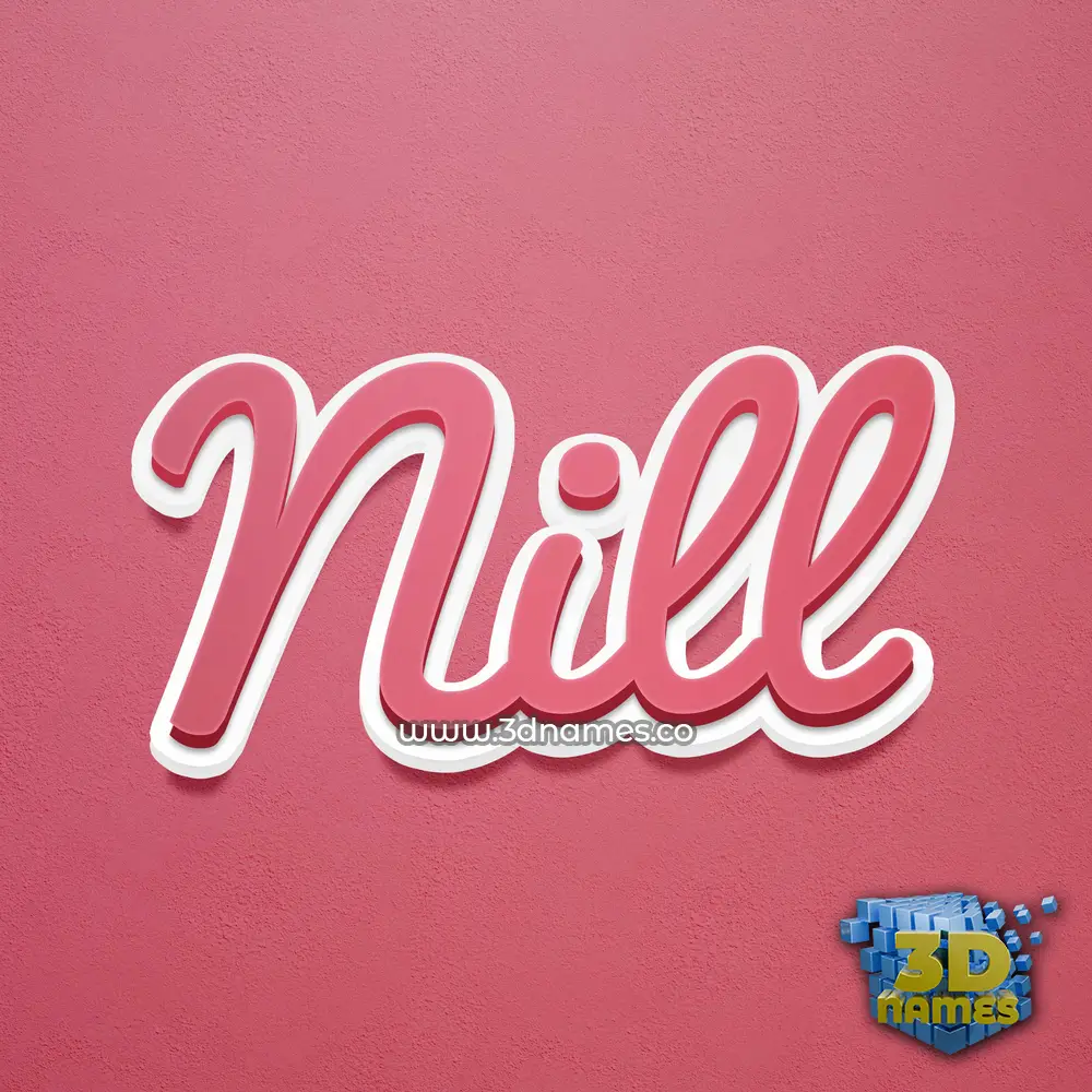 nill in Red Scribble style - 3D name wallpaper