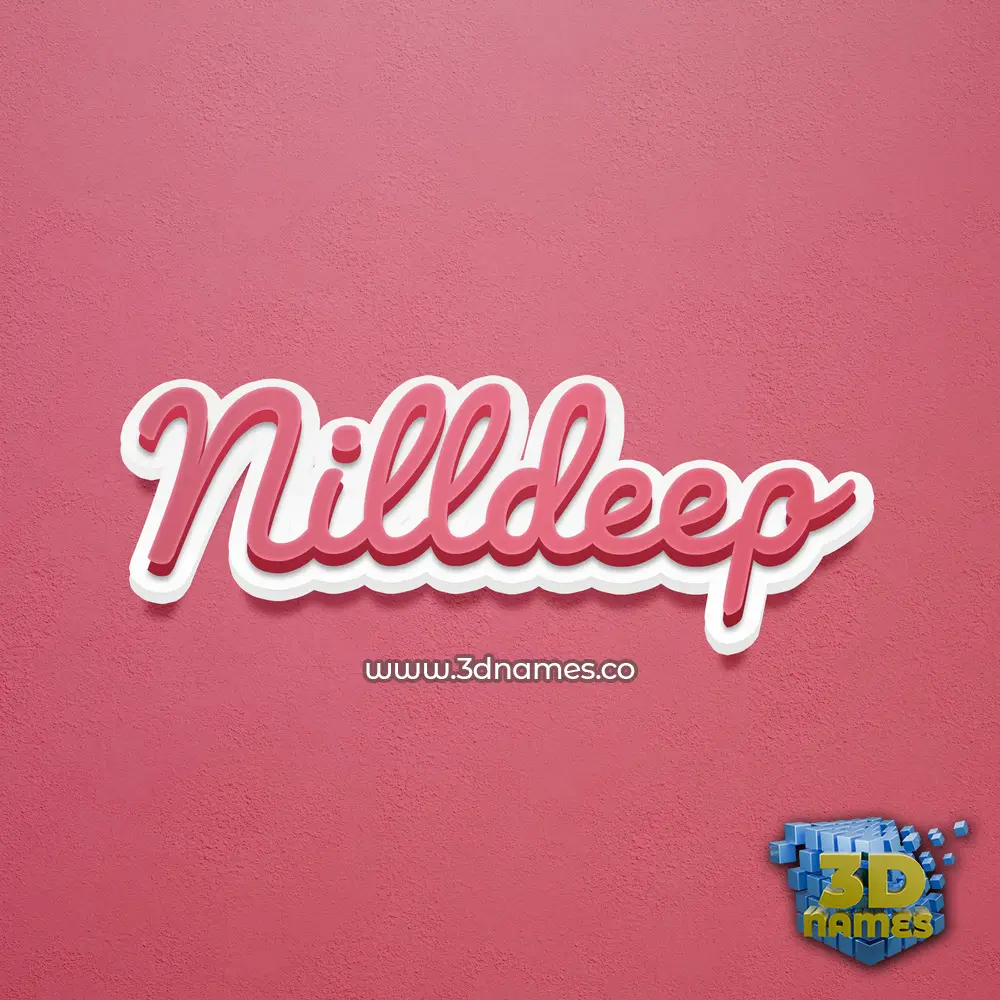 nilldeep in Red Scribble style - 3D name wallpaper