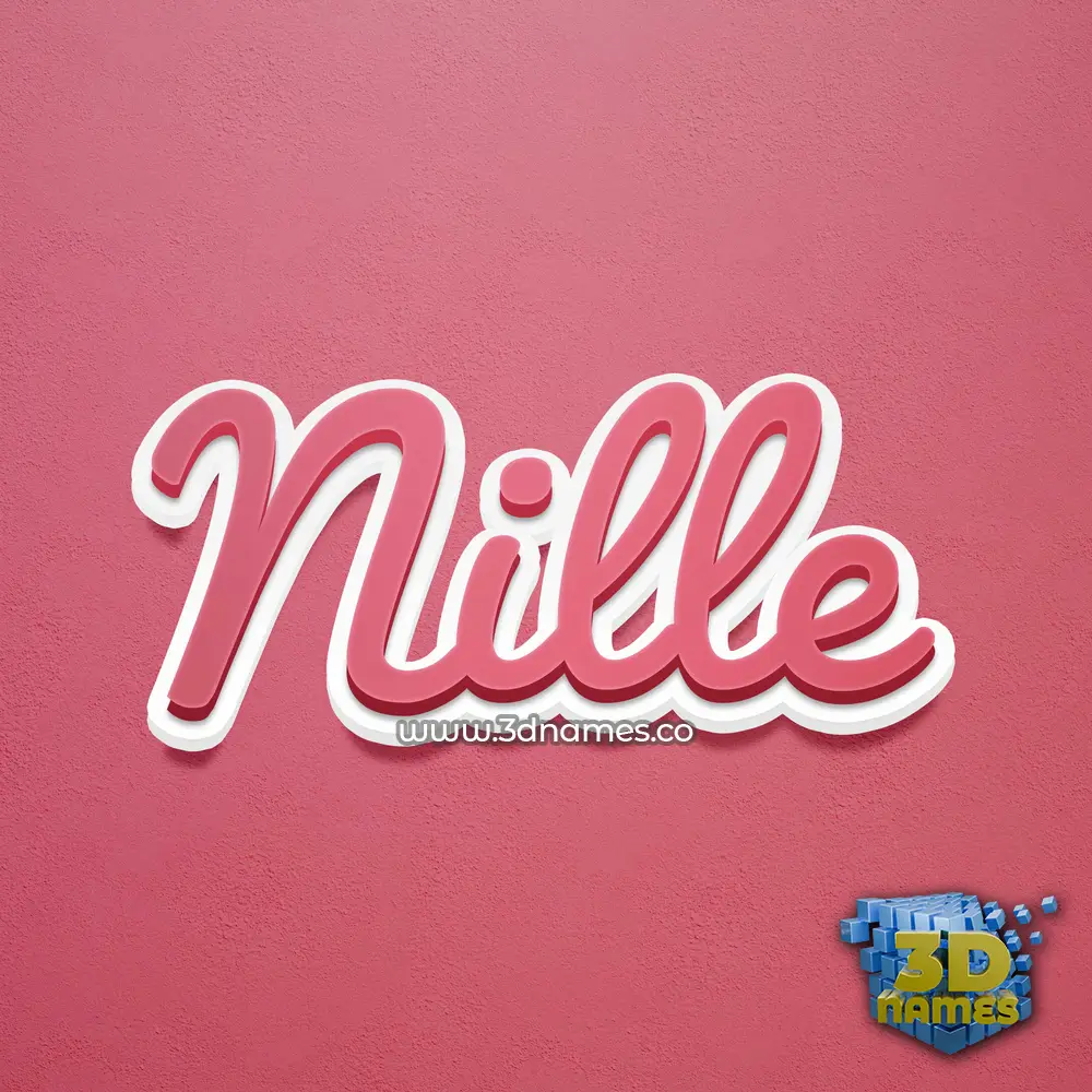 nille in Red Scribble style - 3D name wallpaper