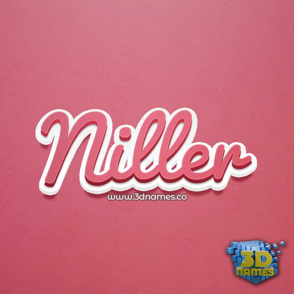 niller in Red Scribble style - 3D name wallpaper