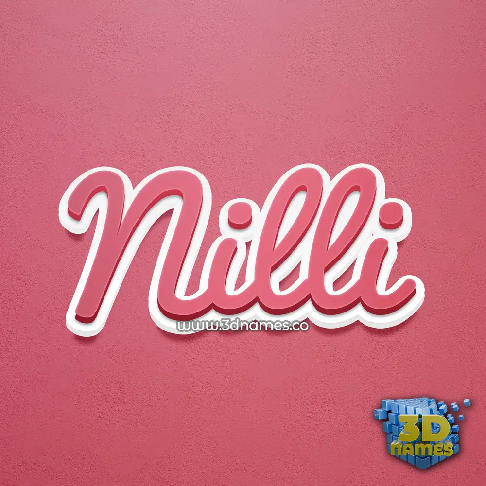nilli in Red Scribble style - 3D name wallpaper