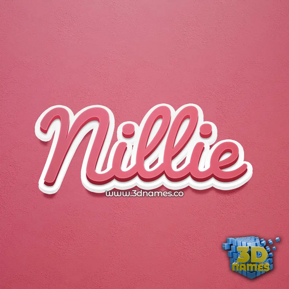 nillie in Red Scribble style - 3D name wallpaper