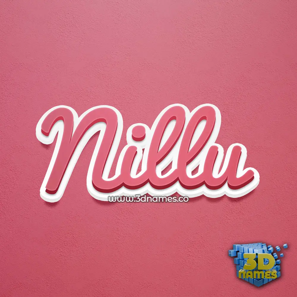 nillu in Red Scribble style - 3D name wallpaper