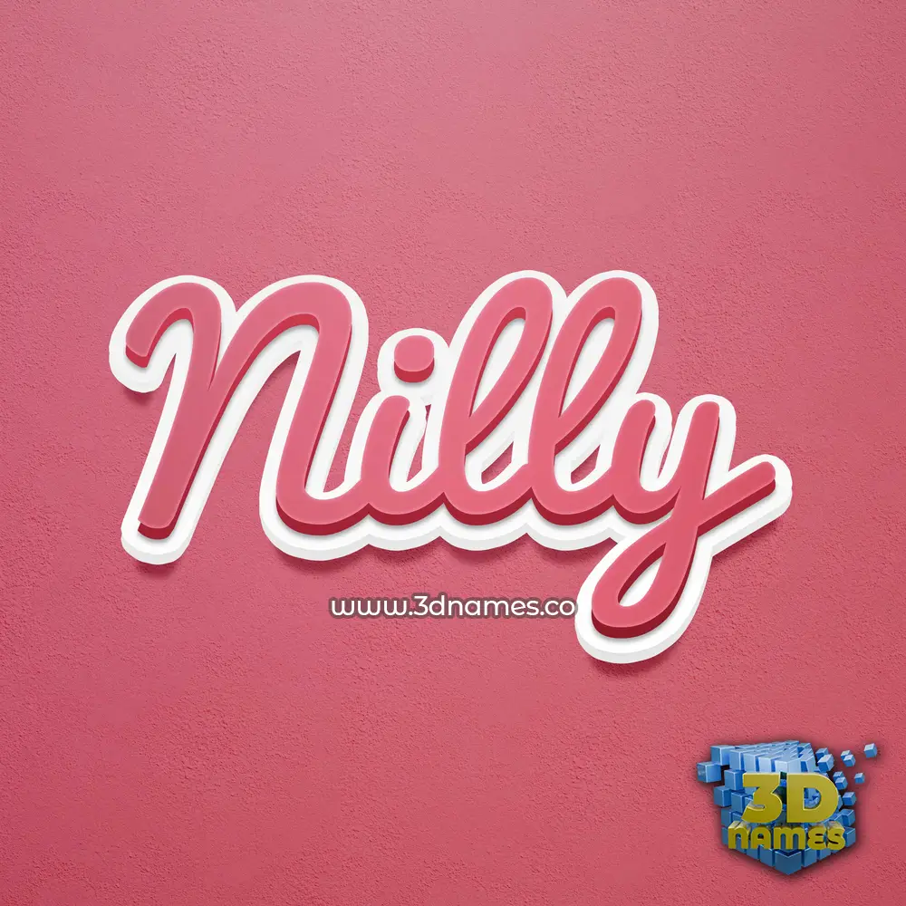 nilly in Red Scribble style - 3D name wallpaper