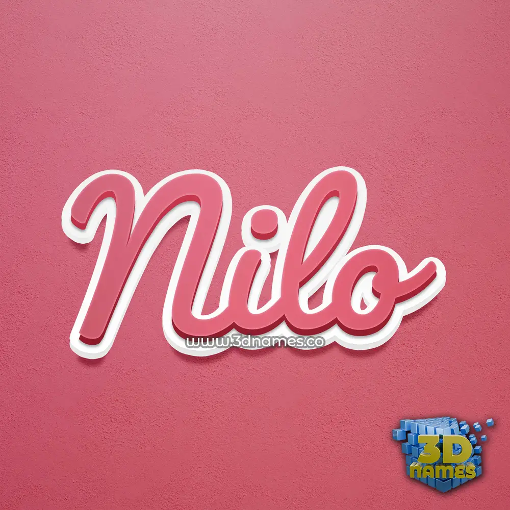 nilo in Red Scribble style - 3D name wallpaper