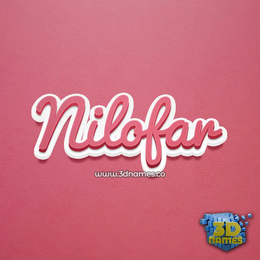 nilofar in Red Scribble style - 3D name wallpaper