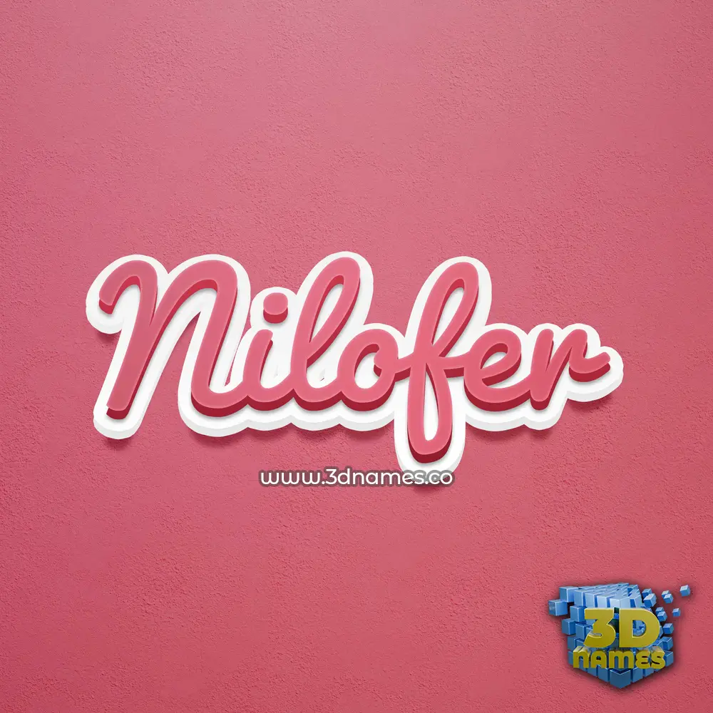 nilofer in Red Scribble style - 3D name wallpaper