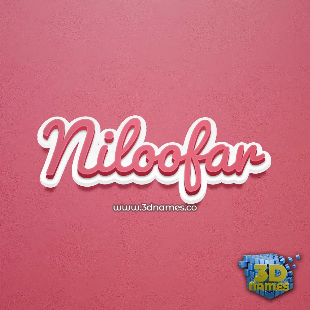 niloofar in Red Scribble style - 3D name wallpaper