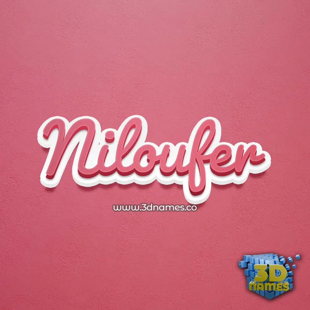 niloufer in Red Scribble style - 3D name wallpaper