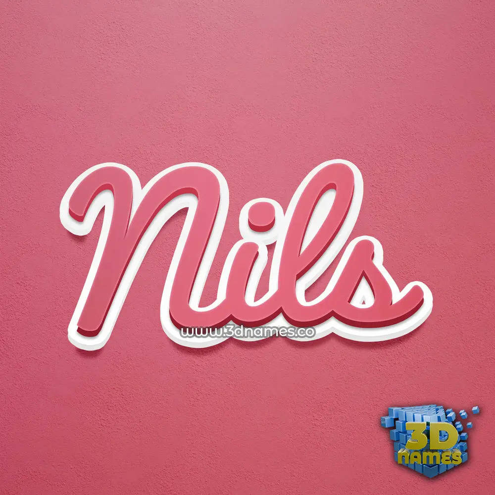 nils in Red Scribble style - 3D name wallpaper