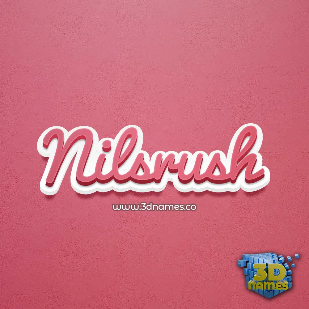 nilsrush in Red Scribble style - 3D name wallpaper