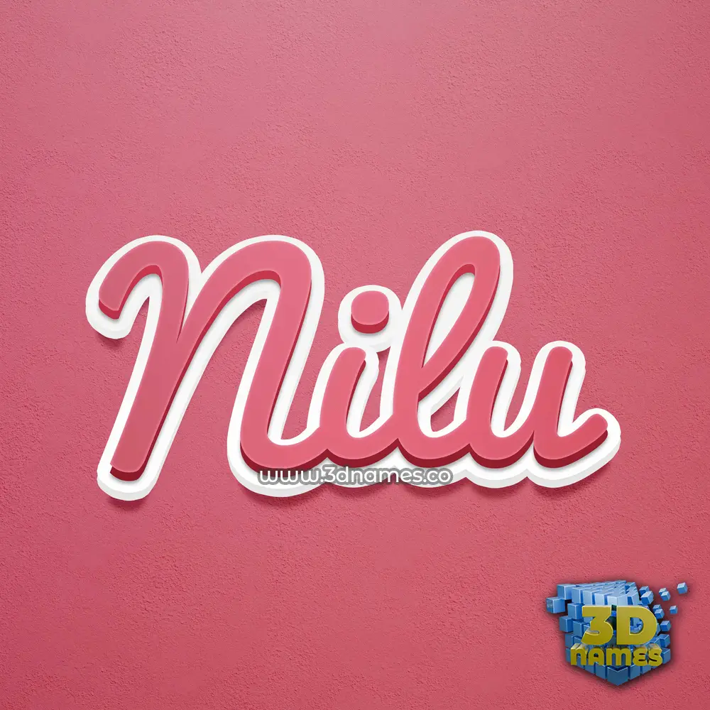 nilu in Red Scribble style - 3D name wallpaper