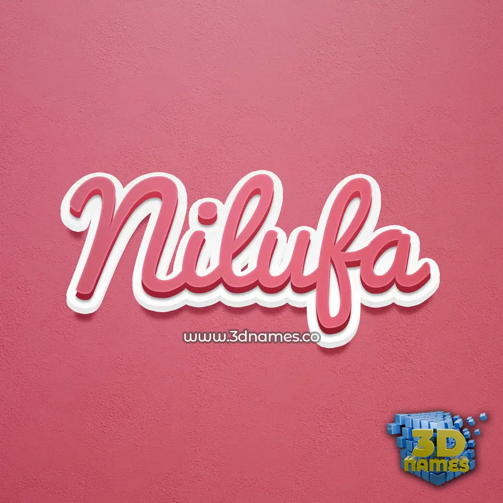 nilufa in Red Scribble style - 3D name wallpaper