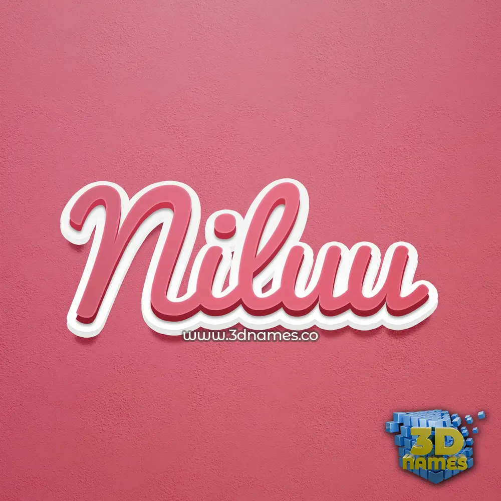niluu in Red Scribble style - 3D name wallpaper