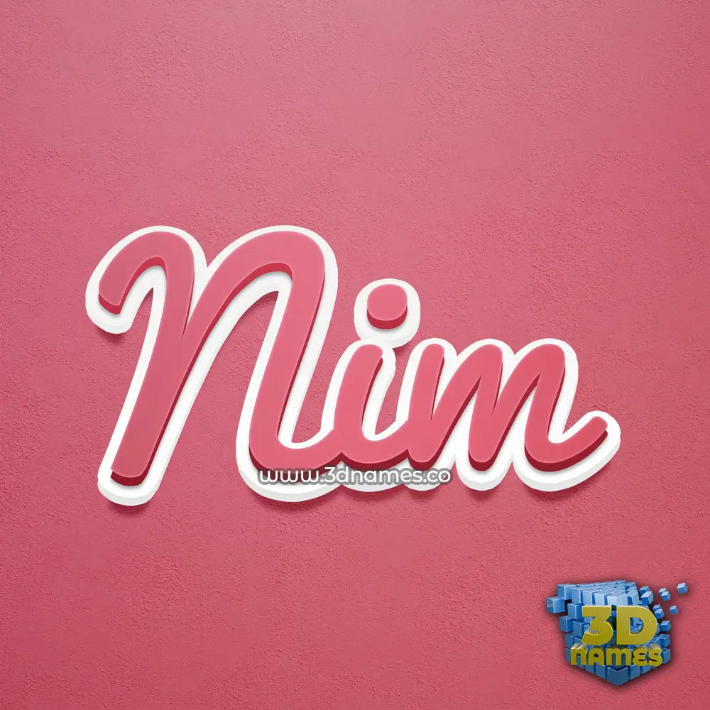 nim in Red Scribble style - 3D name wallpaper