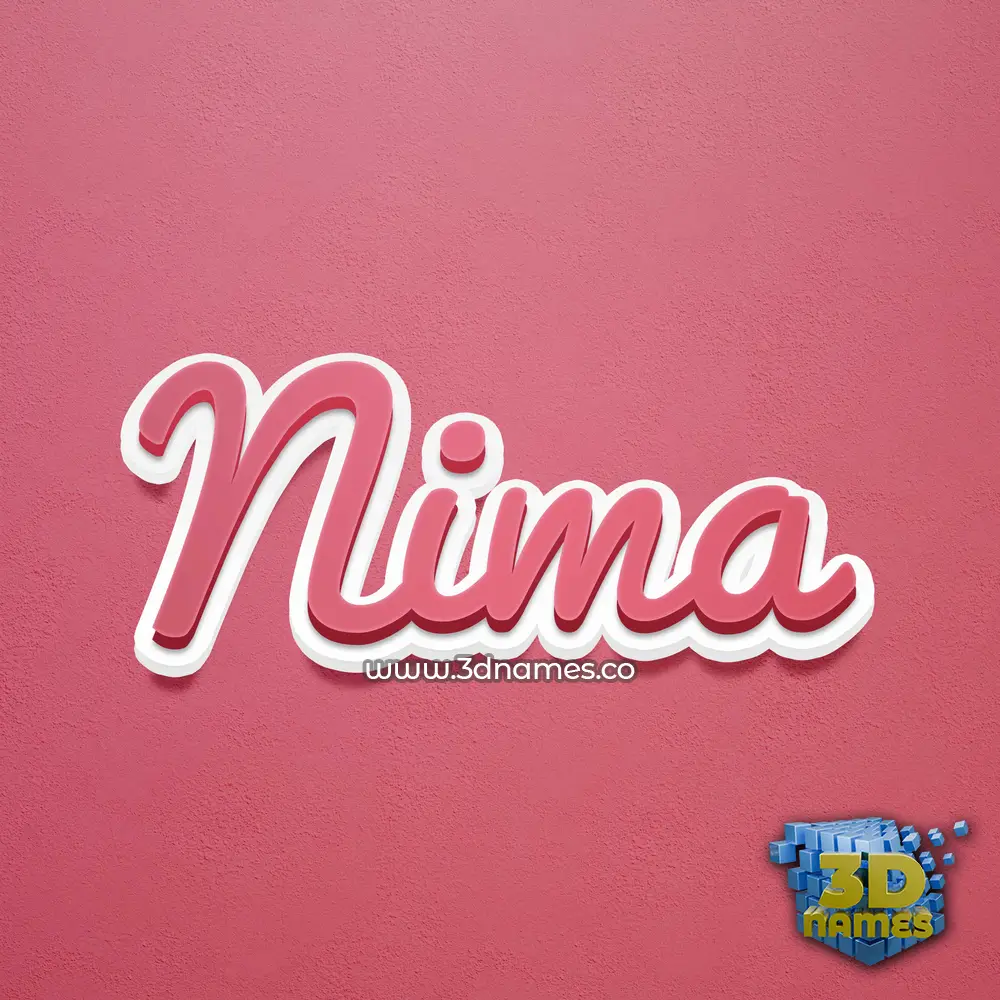 nima in Red Scribble style - 3D name wallpaper