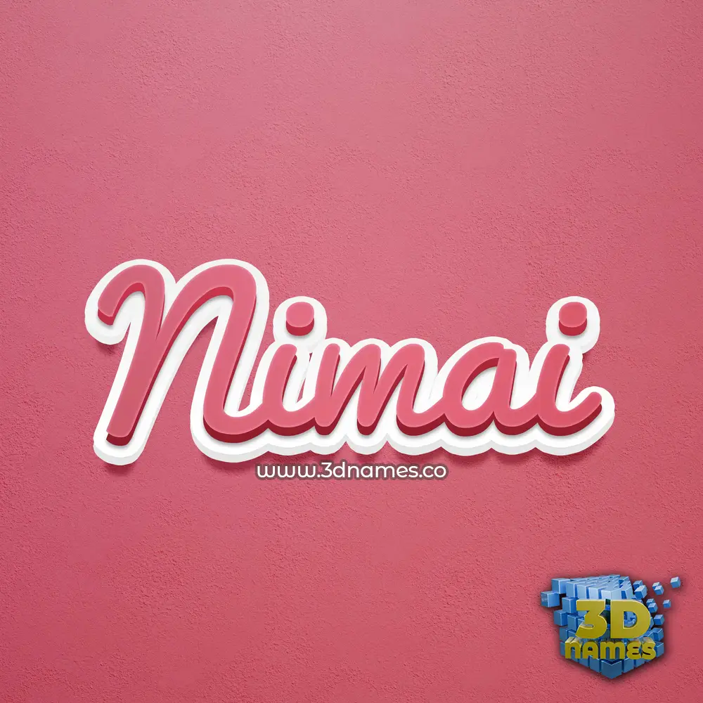 nimai in Red Scribble style - 3D name wallpaper
