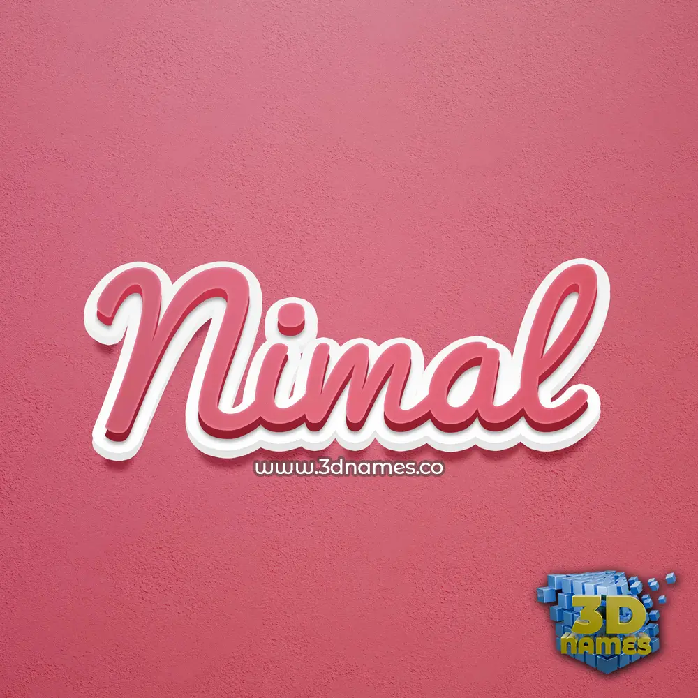 nimal in Red Scribble style - 3D name wallpaper