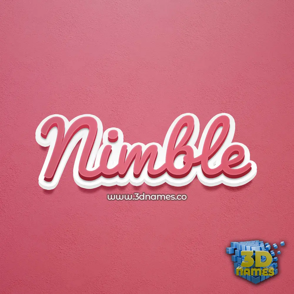 nimble in Red Scribble style - 3D name wallpaper