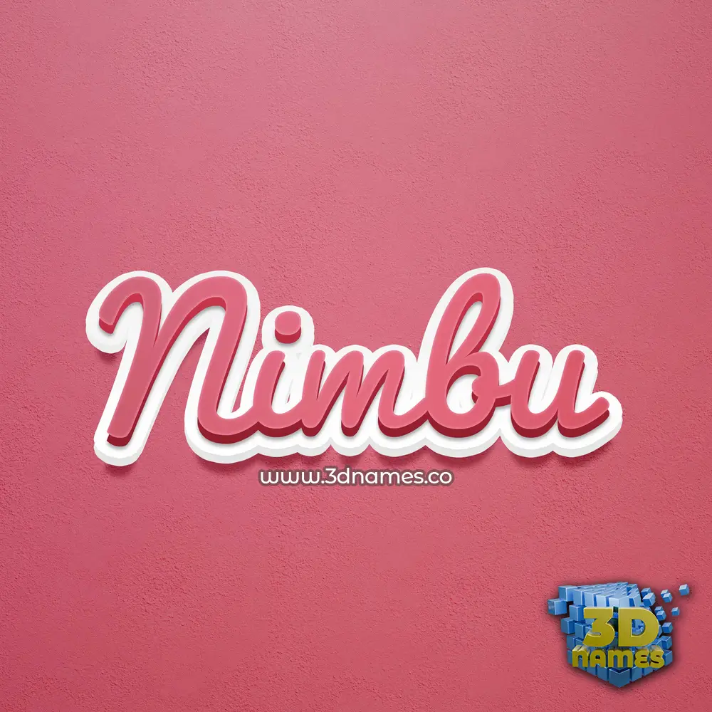 nimbu in Red Scribble style - 3D name wallpaper