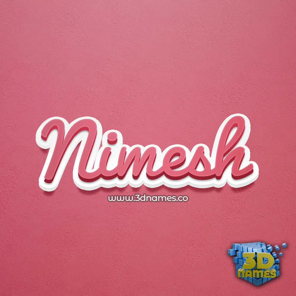 nimesh in Red Scribble style - 3D name wallpaper