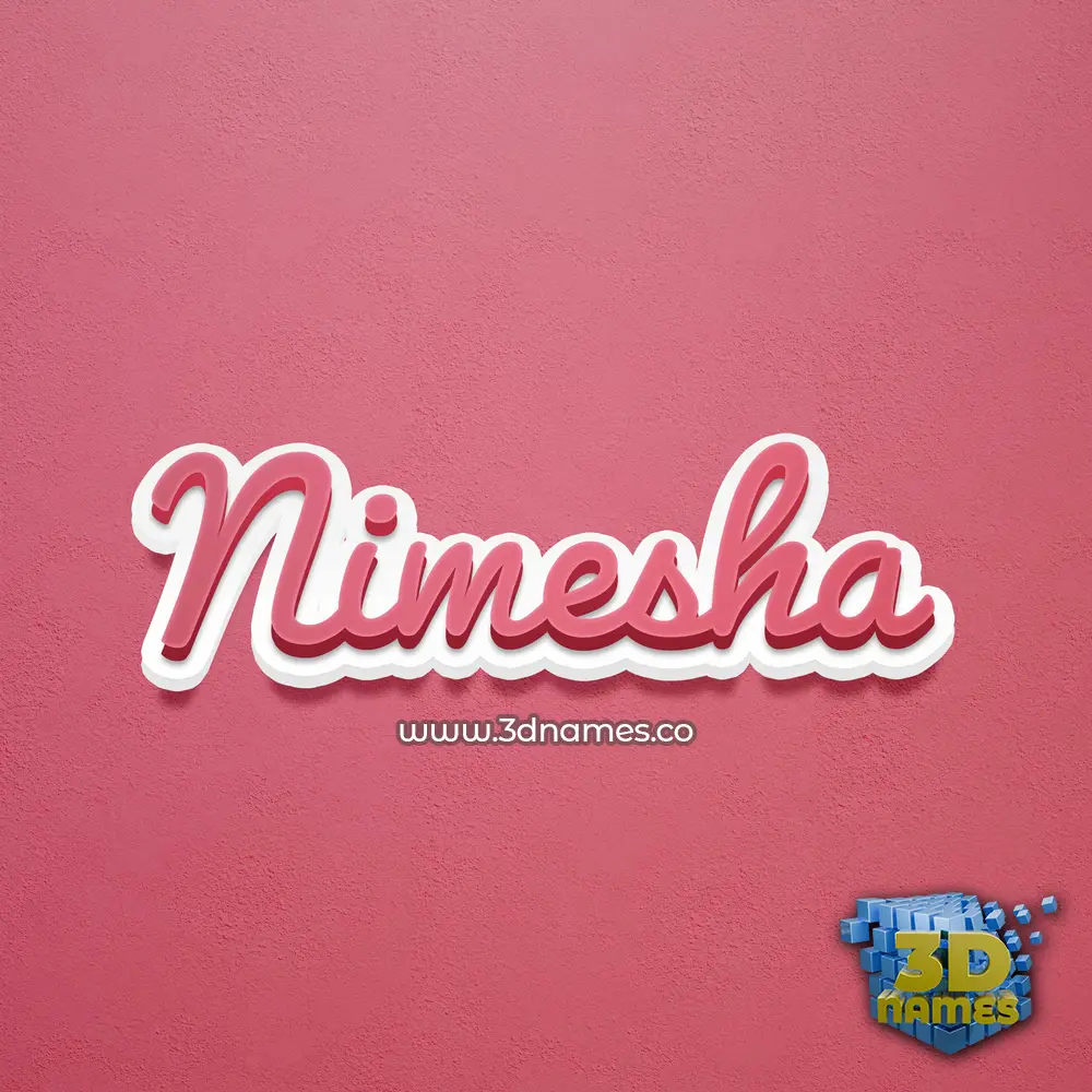 nimesha in Red Scribble style - 3D name wallpaper