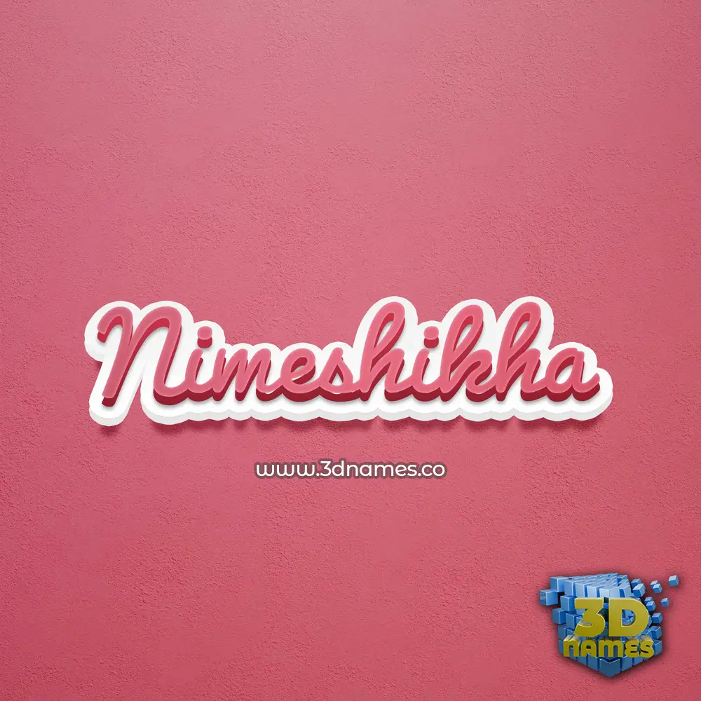 nimeshikha in Red Scribble style - 3D name wallpaper