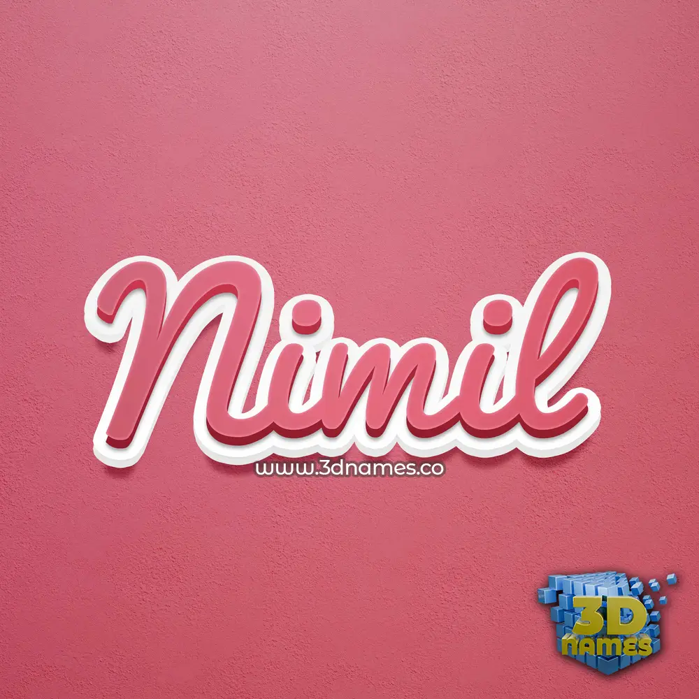 nimil in Red Scribble style - 3D name wallpaper