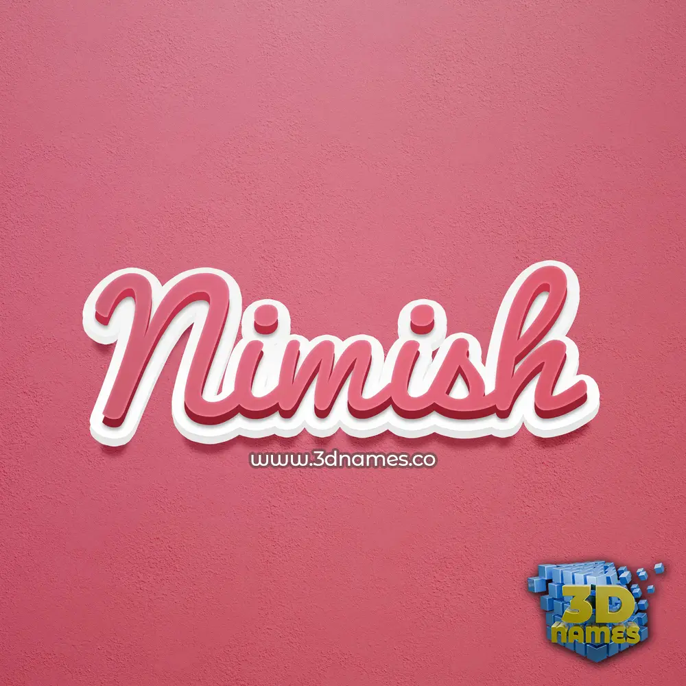 nimish in Red Scribble style - 3D name wallpaper