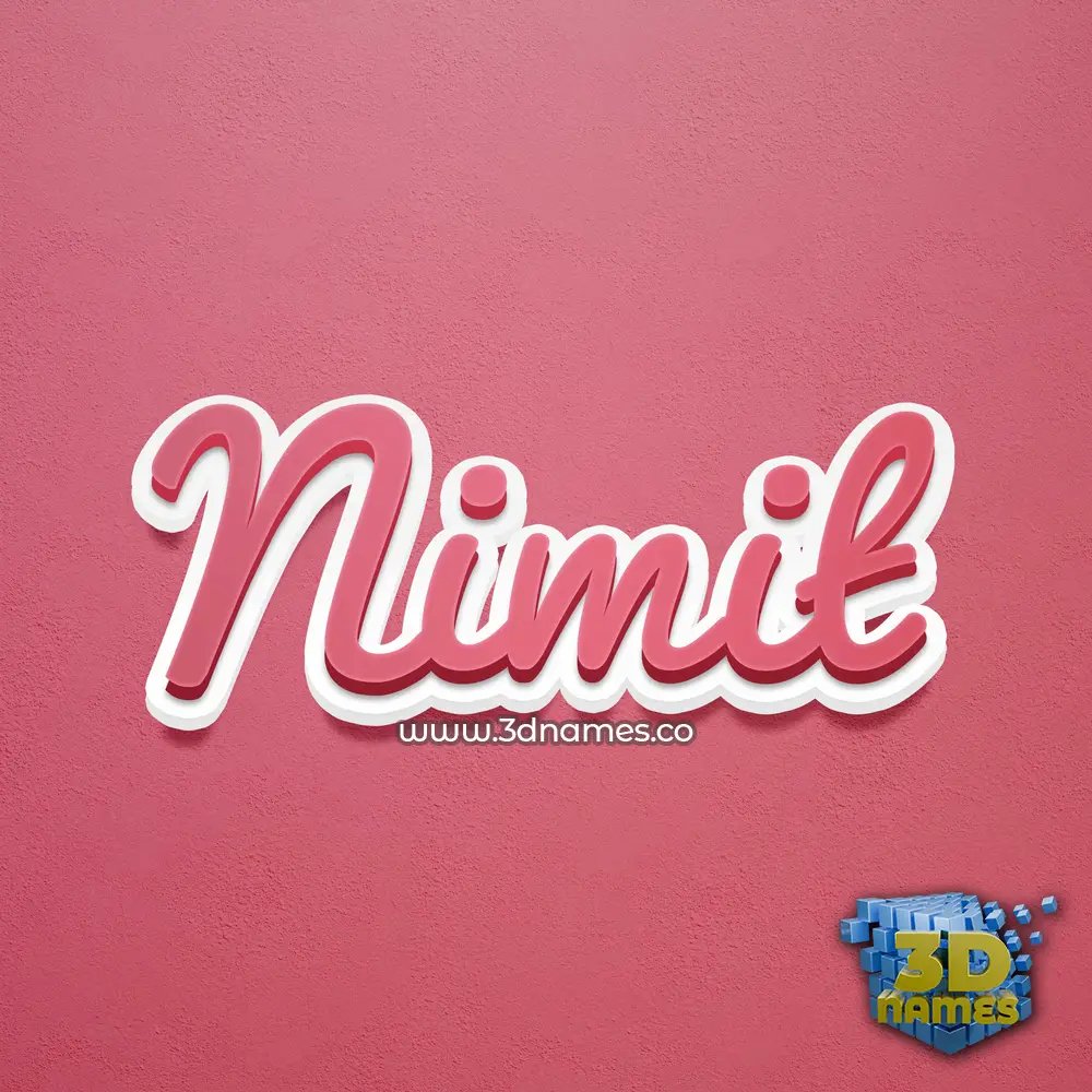 nimit in Red Scribble style - 3D name wallpaper