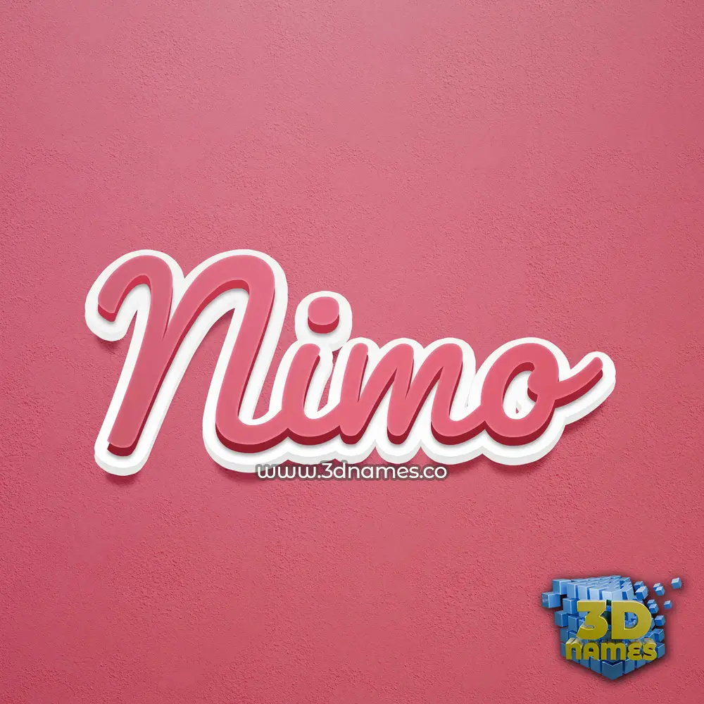 nimo in Red Scribble style - 3D name wallpaper