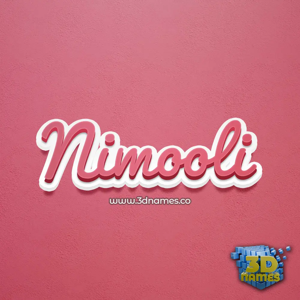 nimooli in Red Scribble style - 3D name wallpaper