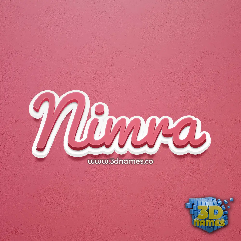 nimra in Red Scribble style - 3D name wallpaper