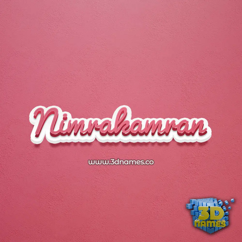 nimrakamran in Red Scribble style - 3D name wallpaper