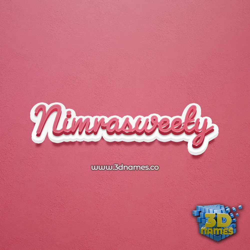 nimrasweety in Red Scribble style - 3D name wallpaper