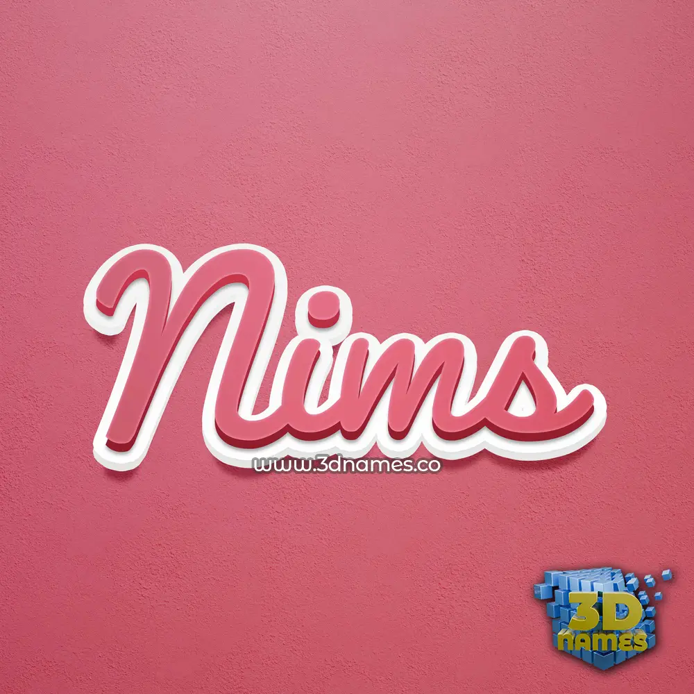 nims in Red Scribble style - 3D name wallpaper