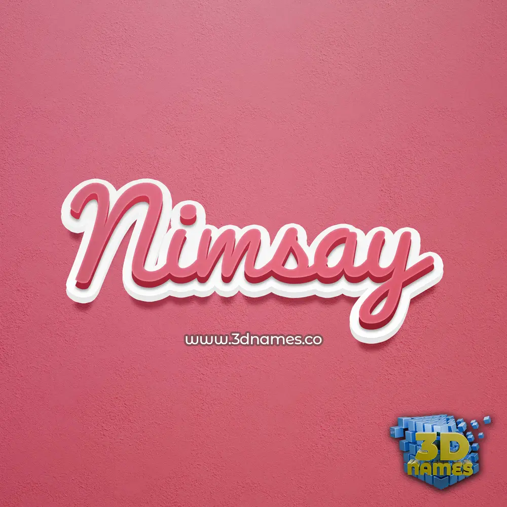 nimsay in Red Scribble style - 3D name wallpaper