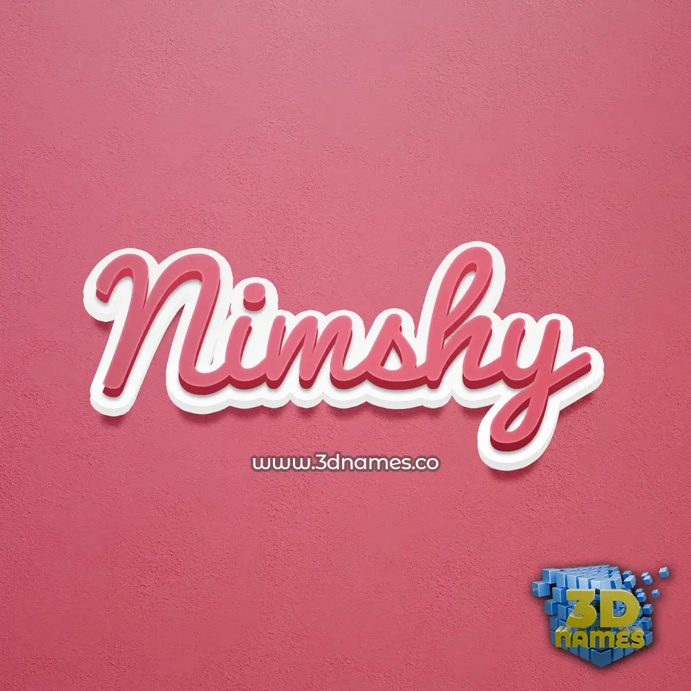 nimshy in Red Scribble style - 3D name wallpaper