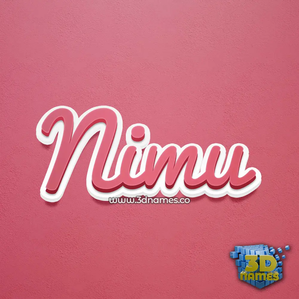nimu in Red Scribble style - 3D name wallpaper