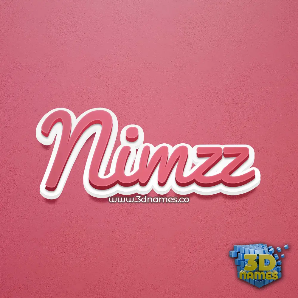 nimzz in Red Scribble style - 3D name wallpaper