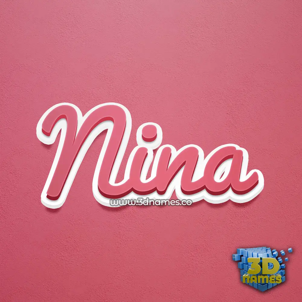nina in Red Scribble style - 3D name wallpaper