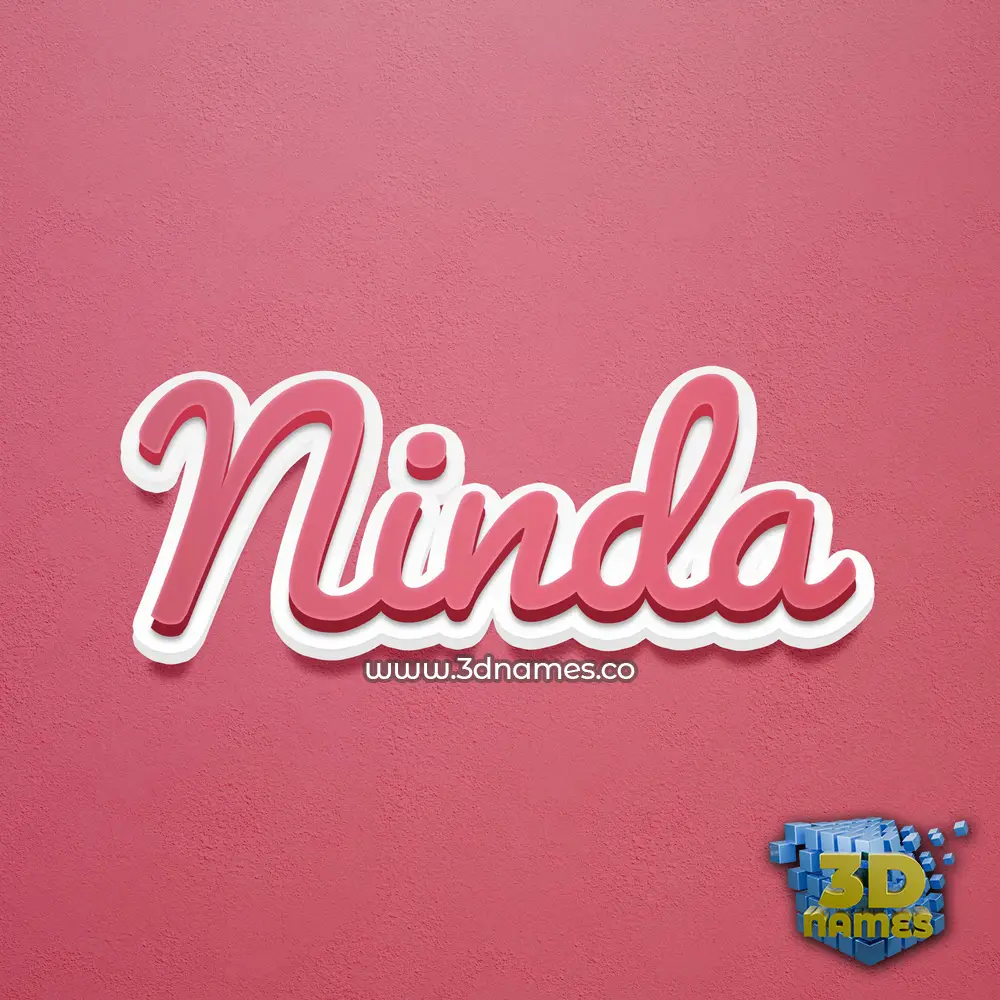 ninda in Red Scribble style - 3D name wallpaper