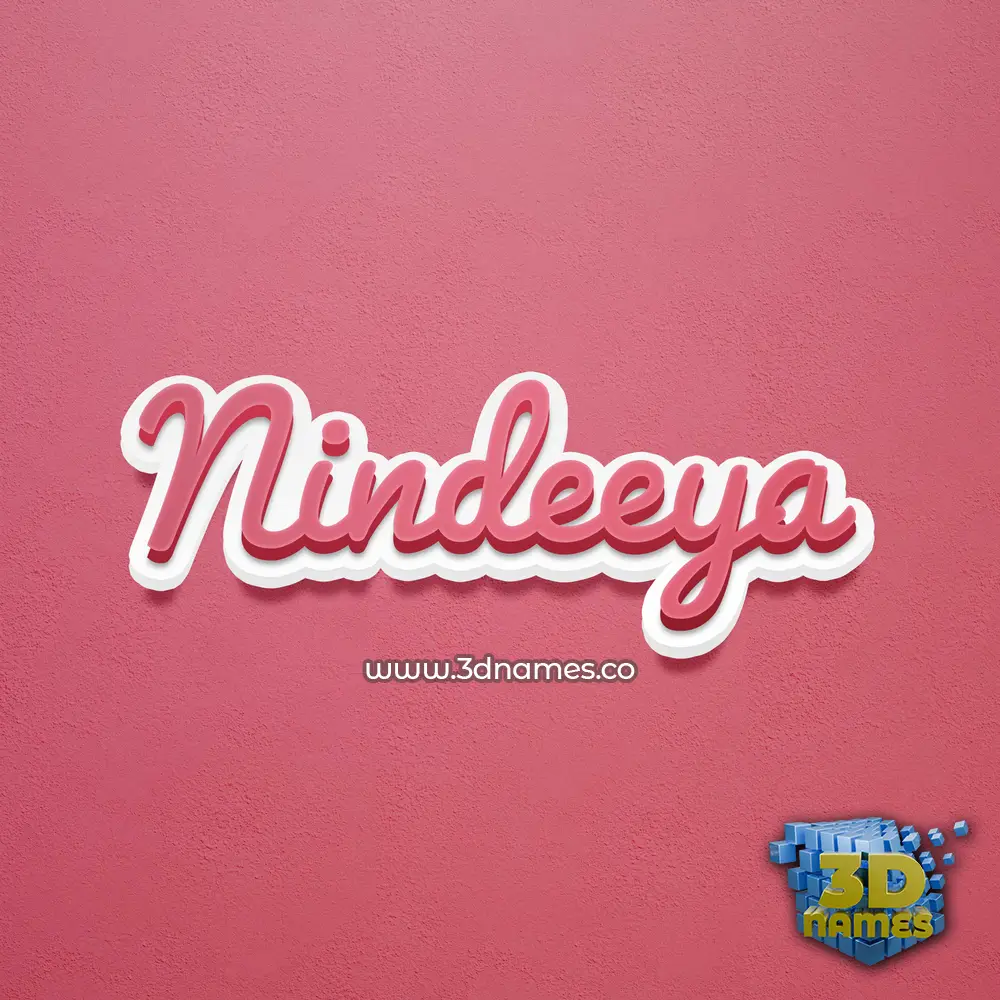 nindeeya in Red Scribble style - 3D name wallpaper