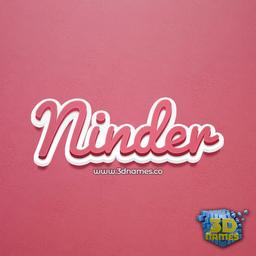 ninder in Red Scribble style - 3D name wallpaper